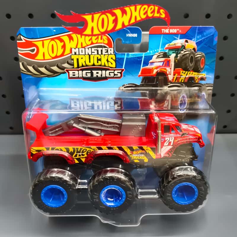 Hot Wheels Car Monster Trucks - ホットホイール メガ・レッキング・ウルフ スケレスオラス 六輪モンスタートラック 合金製ダイキャストモデル 大型トラック