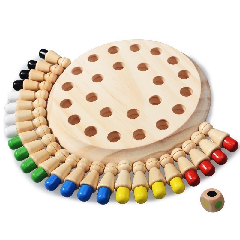 Board Game Of Life - 木製パズルおもちゃモンテッソーリ教育学習色感覚 BeBe メモリマッチスティックチェスパーティーゲーム子供キッズ