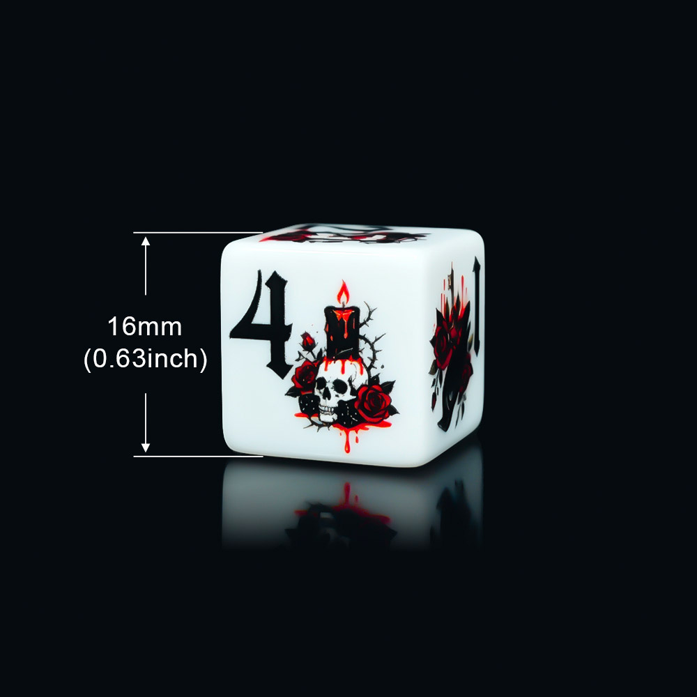 12個入り ゴシックローズ 16MM プリントD6アクリルダ - Board Game Live のレビューと価格