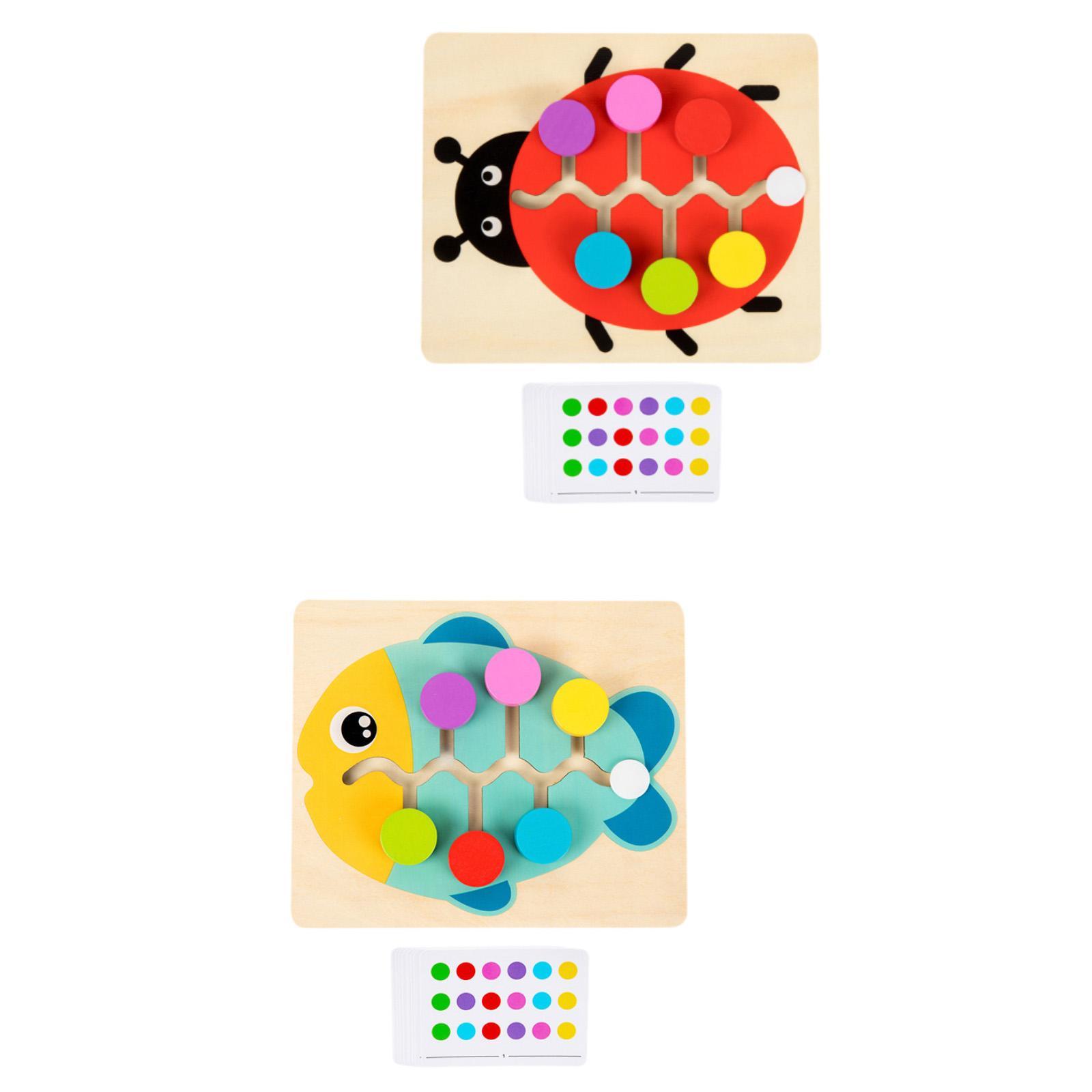 木製カラーマッチングスライドパズル 3歳 4歳 5歳 6歳  - Strategy Board Game のレビューと価格