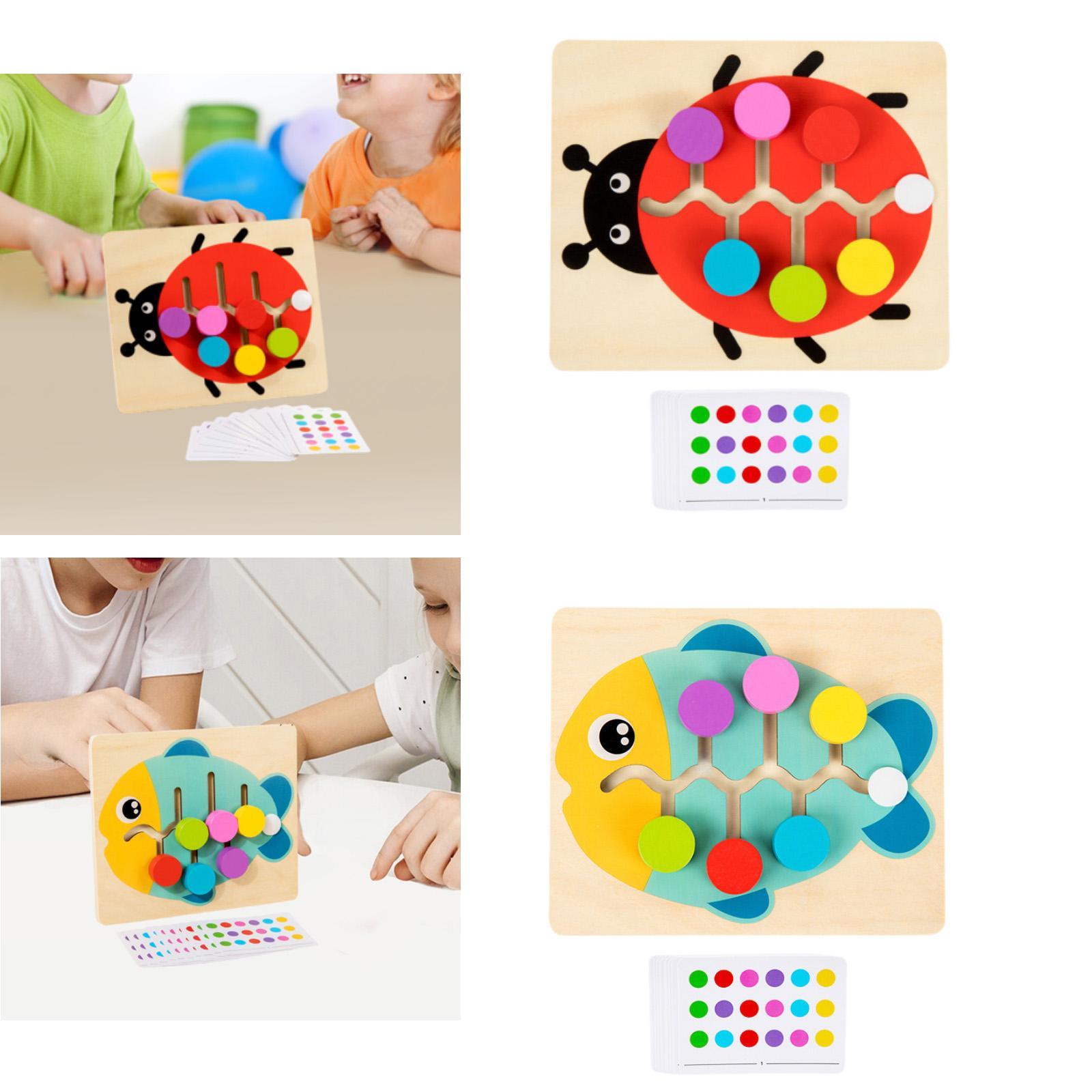 木製カラーマッチングスライドパズル 3歳 4歳 5歳 6歳  - Strategy Board Game のレビューと価格