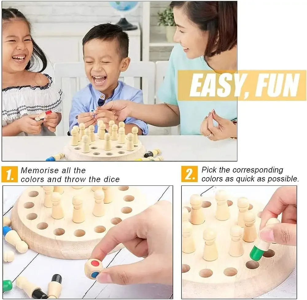 1PC 木製メモリマッチスティックチェスカラーゲームボードパ - Board Game Of Life のレビューと価格