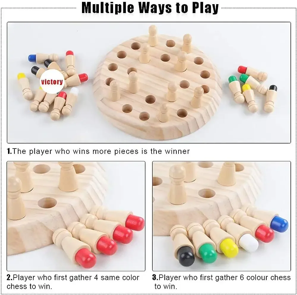 1PC 木製メモリマッチスティックチェスカラーゲームボードパ - Board Game Of Life のレビューと価格